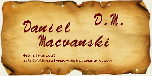 Daniel Mačvanski vizit kartica